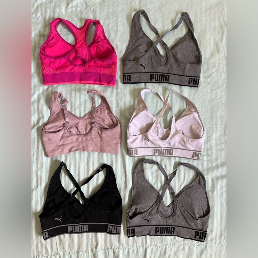 Puma set of 6 sports bras. Size S-M - Picture 2 of 2